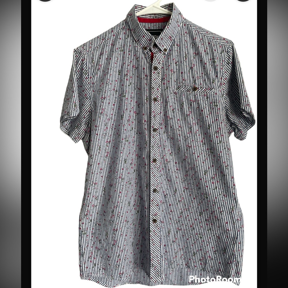 🌺 Mens Floral Foreign Exchange Short Sleeve Botton Up